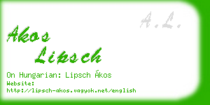 akos lipsch business card